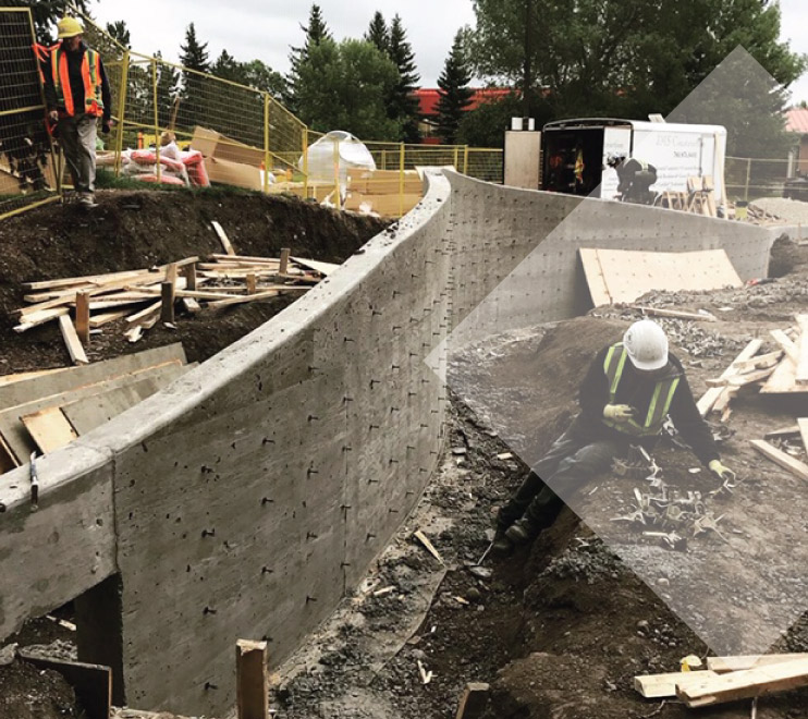Concrete wall being built at GPRC